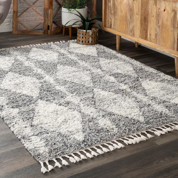 Nuloom Selah Geometric Shag Area Rug Grey