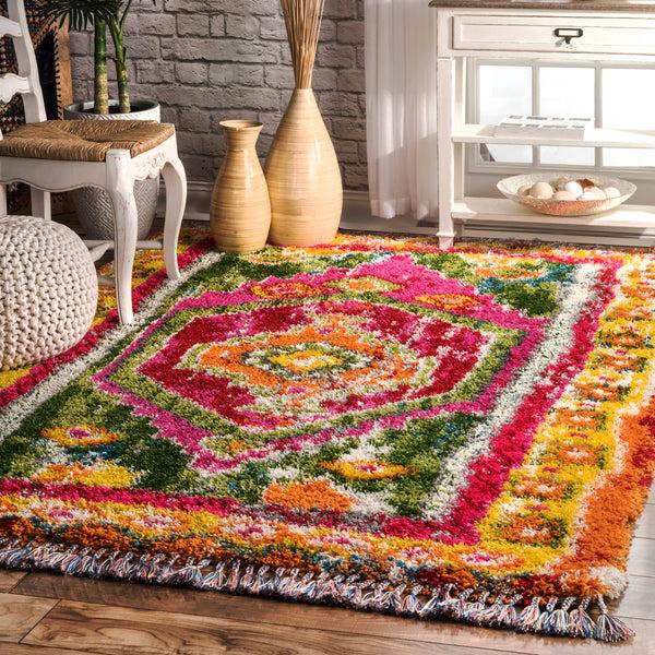 Nuloom Shania Medallion Shaggy Area Rug Multi