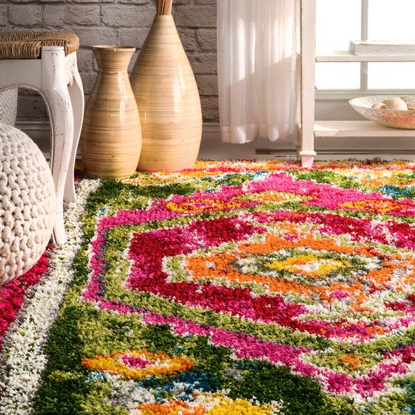 Nuloom Shania Medallion Shaggy Area Rug Multi