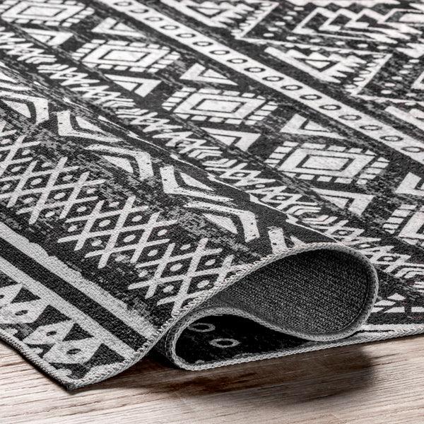 Nuloom Shelby Washable Graphic Area Rug Charcoal