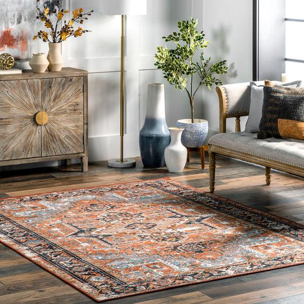 Nuloom Sherita Distressed Persian Area Rug Rust