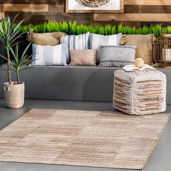 Nuloom Shirlene Stripes Outdoor Area Rug Beige