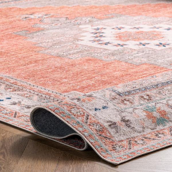 Nuloom Stellar Medallion Washable Area Rug Rust