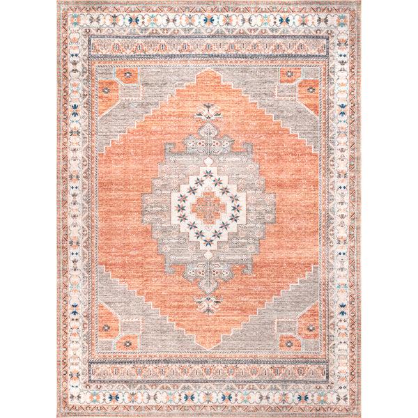 nuloom Stellar Medallion Washable Area Rug Rust