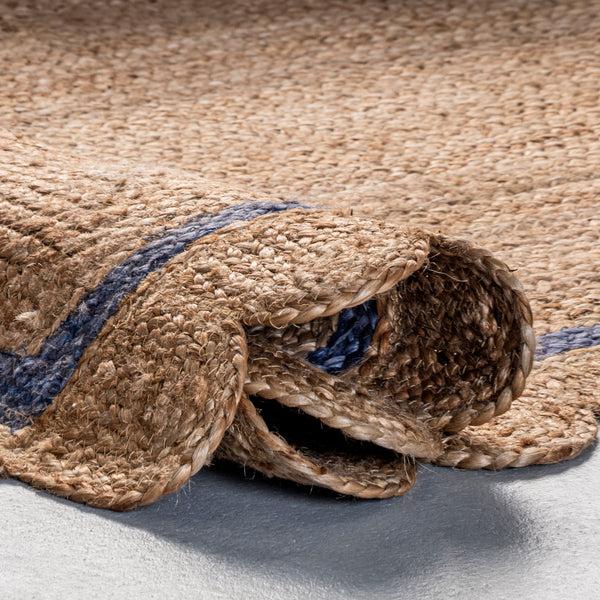 Nuloom Tera Petals Braided Jute Area Rug Blue