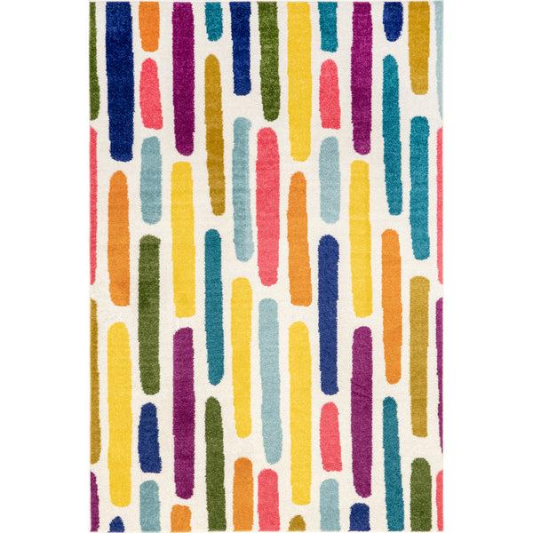 nuloom Thick Colorful Stripes Kids Area Rug Multi