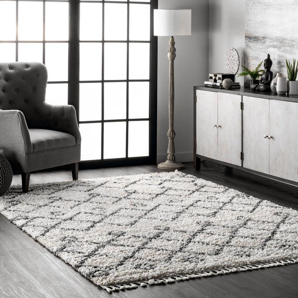 Nuloom Transitional Kristi Shag Area Rug Ivory