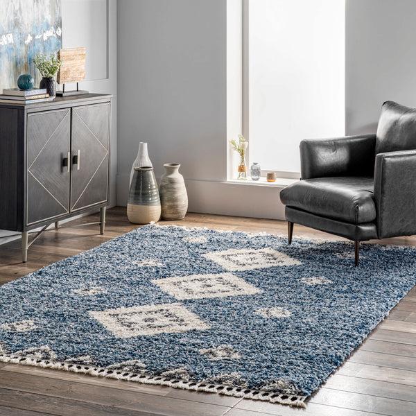 Nuloom Transitional Regina Shag Area Rug Blue