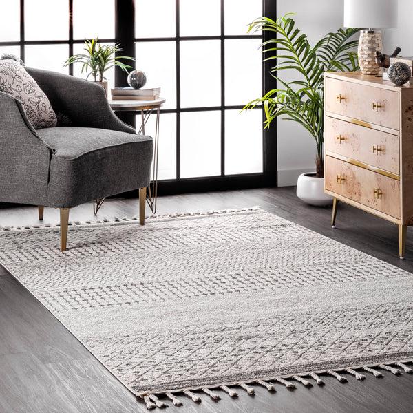 Nuloom Tribal Iris Medallion Area Rug Grey