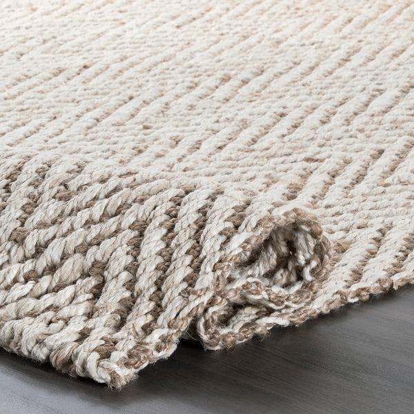 Nuloom Vania Chevron Jute Area Rug Ivory