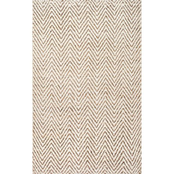 nuloom Vania Chevron Jute Area Rug Ivory