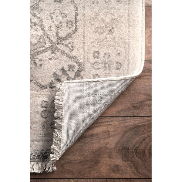 Nuloom Vintage Cassie Fringe Rug Beige