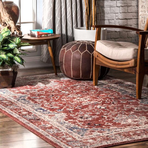 Nuloom Vintage Faded Evelyn Area Rug Red