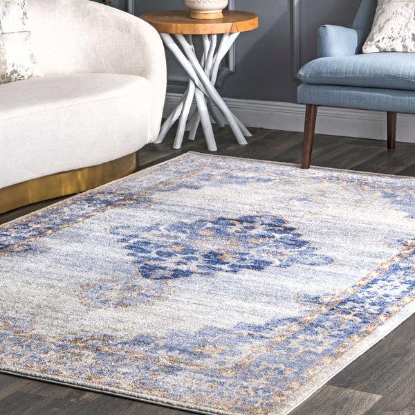 Nuloom Vintage Johnnie Medallion Area Rug Blue