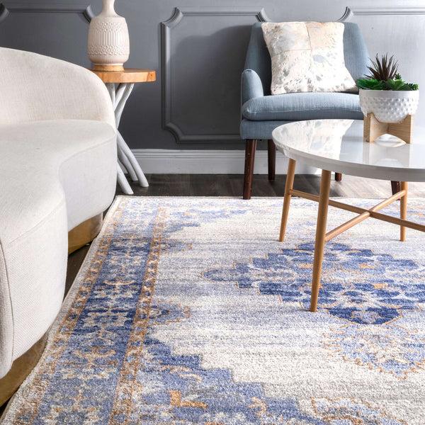 Nuloom Vintage Johnnie Medallion Area Rug Blue