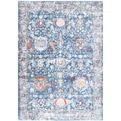 nuloom Vintage Kali Floral Fringe Area Rug Blue