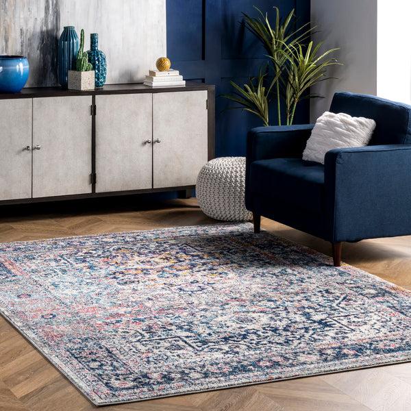 Nuloom Vintage Lilah Medallion Area Rug Blue