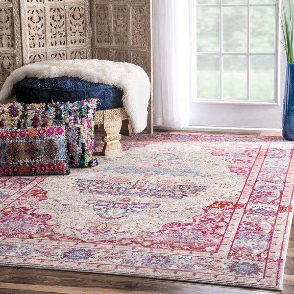 Nuloom Vintage Medallion Elmer Area Rug Blush