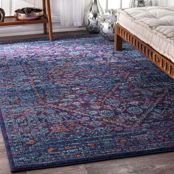 Nuloom Vintage Medallion Rima Purple