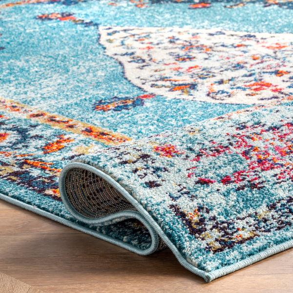 Nuloom Vintage Medallion Veronica Area Rug Aqua