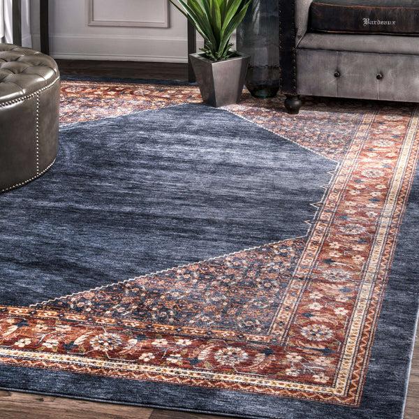 Nuloom Vintage Purnell Floral Rug Navy