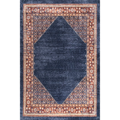 nuloom Vintage Purnell Floral Rug Navy