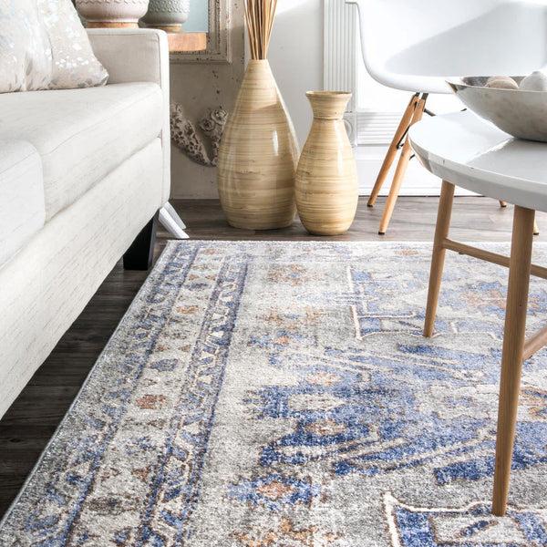 Nuloom Vintage Rebecca Floral Blue