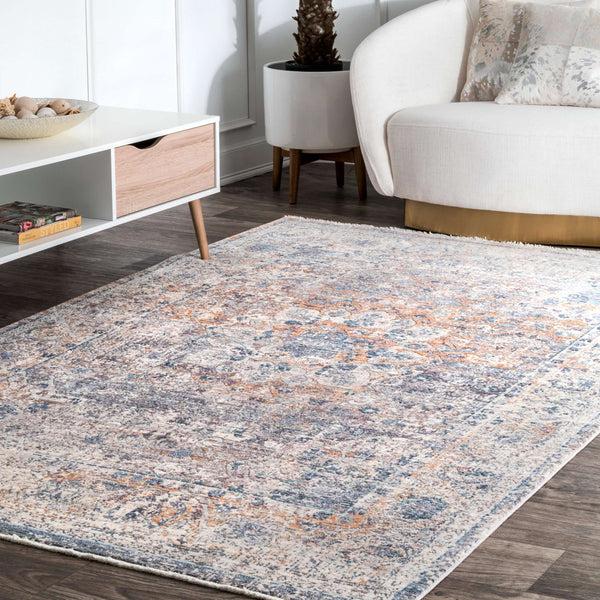 Nuloom Vintage Toni Medallion Fringe Area Rug Blue