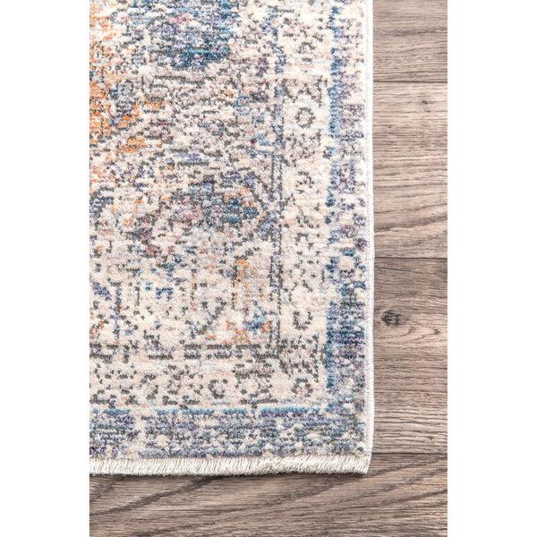 Nuloom Vintage Toni Medallion Fringe Area Rug Blue