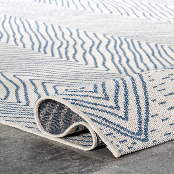Nuloom Wavy Chevron Outdoor Area Rug Blue