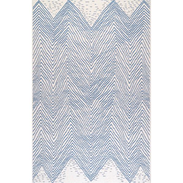 nuloom Wavy Chevron Outdoor Area Rug Blue