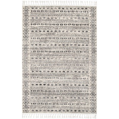 nuloom Wilmarie Striped Ethnic Tassel Ivory