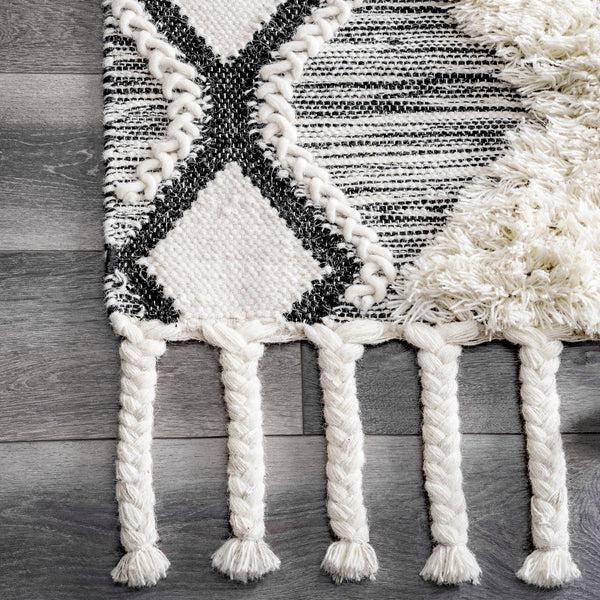 Nuloom Yara Shaggy Helix Diamonds Area Rug Grey