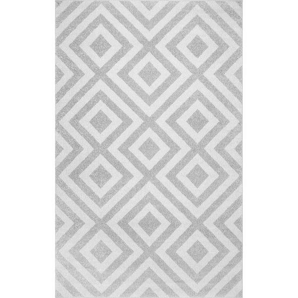 Nuloom Zadie Geometric Area Rug Light Grey