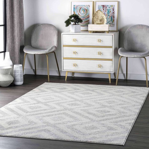 Nuloom Zadie Geometric Area Rug Light Grey