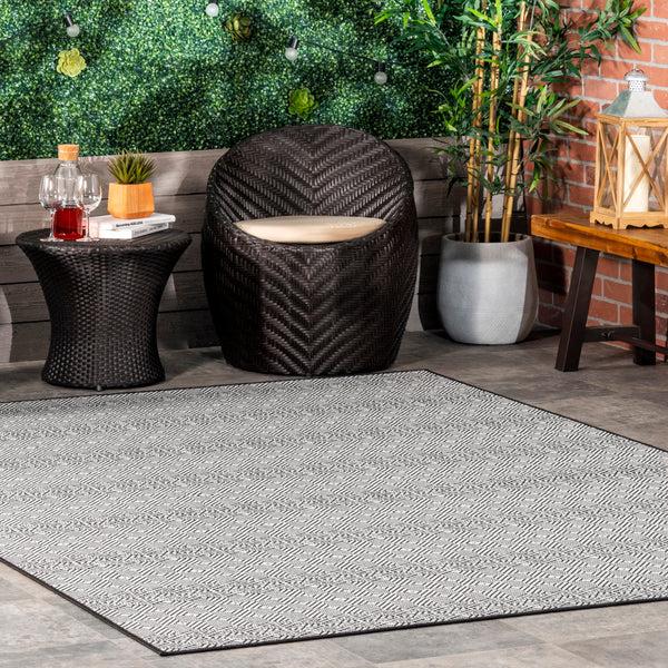 Nuloom Paloma Abstract Geometric Indoor/Outdoor Area Rug Gray