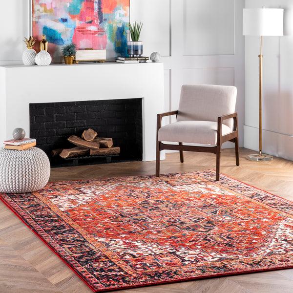 Nuloom Patrice Transitional Indoor/Outdoor Area Rug Dark Orange
