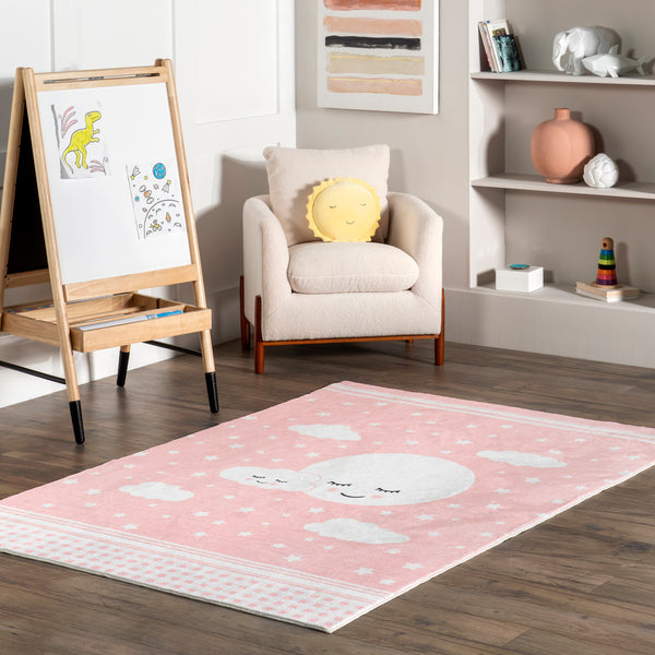 Nuloom Peaceful Night Machine Washable Kids Area Rug Pink