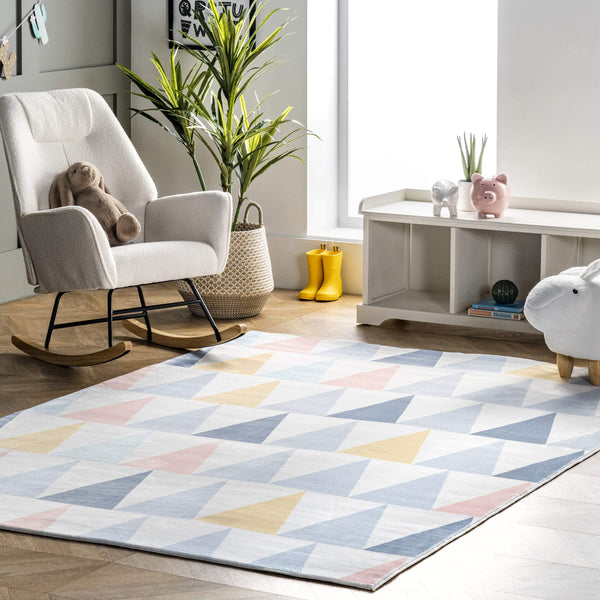 Nuloom Penny Kids Geometric Nursery Or Playroom Area Rug Multi