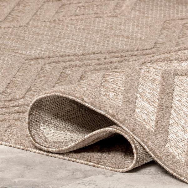 Nuloom Peri Geometric Tetris Indoor/Outdoor Area Rug Beige