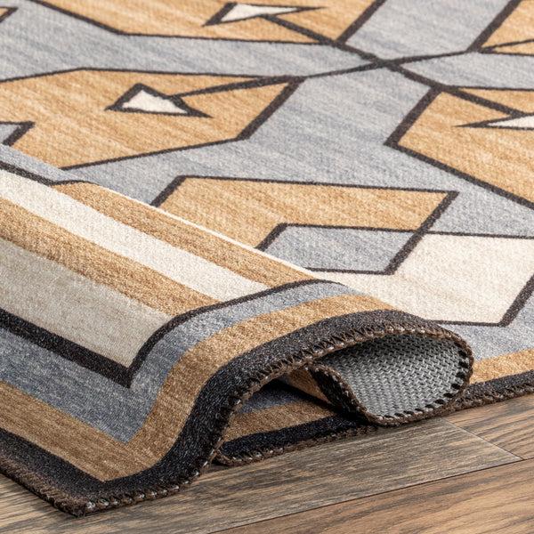 Nuloom Petra Boho Arrows Machine Washable Area Rug Gray