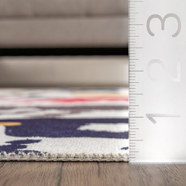 Nuloom Pinkie Machine Washable Handprint Kids Area Rug Multi