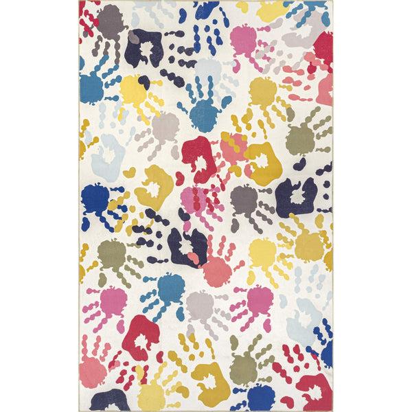 nuloom Pinkie Machine Washable Handprint Kids Area Rug Multi