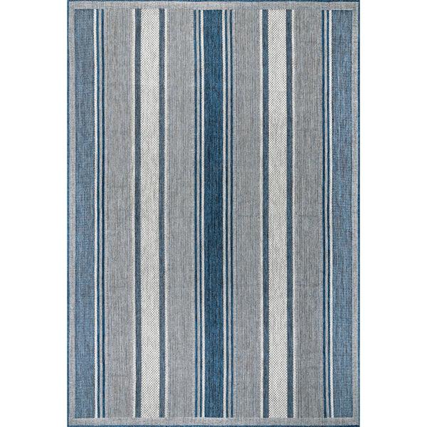 nuloom Piper Nautical Striped Indoor/Outdoor Area Rug Blue