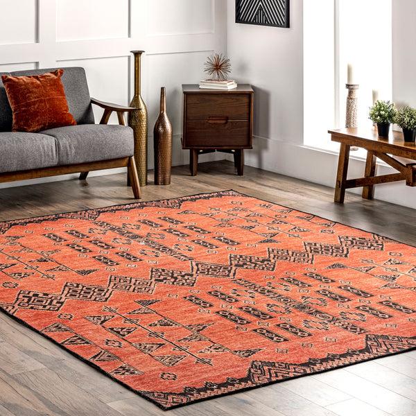 Nuloom Quincy Cotton-Blend Traditional Area Rug Rust
