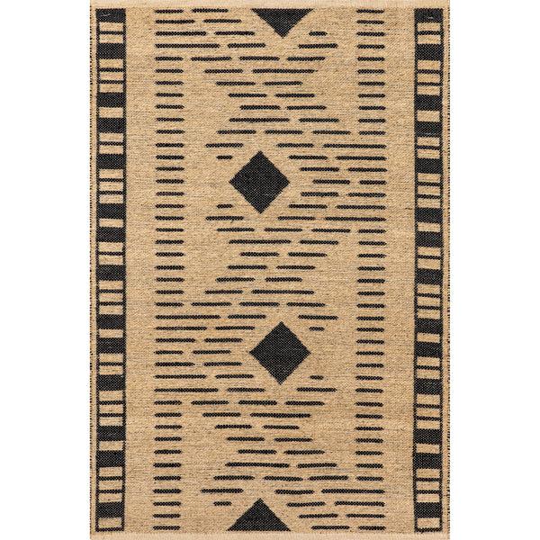 nuloom Ranae Tribal Zigzag Bordered Jute Area Rug Natural