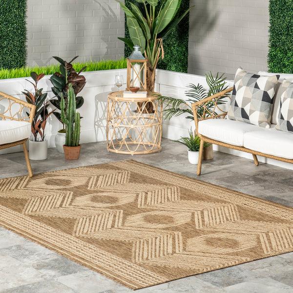 Nuloom Ranya Tribal Indoor/Outdoor Area Rug Light Brown