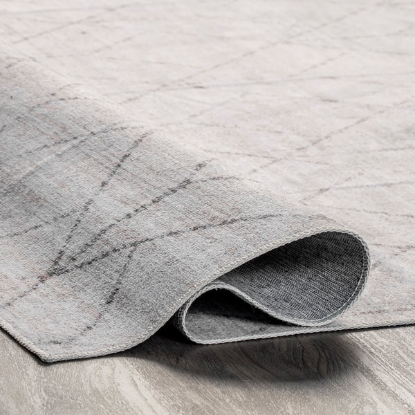 Nuloom Regan Modern Geometric Machine Washable Area Rug Light Gray