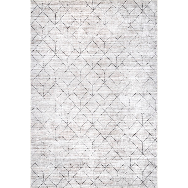nuloom Regan Modern Geometric Machine Washable Area Rug Light Gray