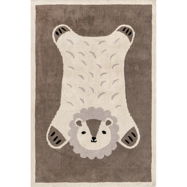 nuloom Reika Lion Cub Machine Washable Kids Area Rug Brown